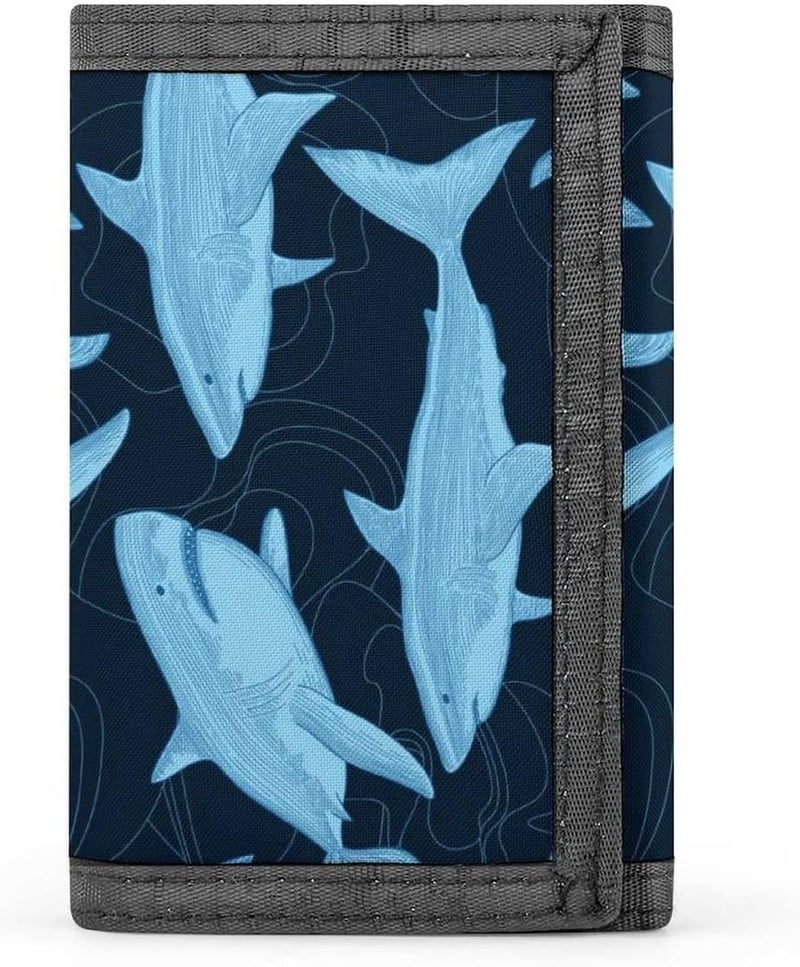 Maplerich -Kids Wallet for Boys Girls- Kids Trifold Wallet Ages 4-18, Shark Wallets for Teen Boys, Velcro Wallet with Coin Pocket and Card Holders, Children Birthday Gift - Image 3